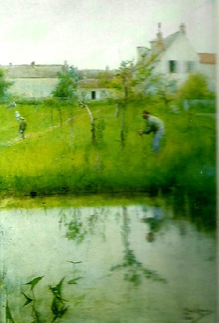 Carl Larsson gubben och nyplanteringen oil painting picture